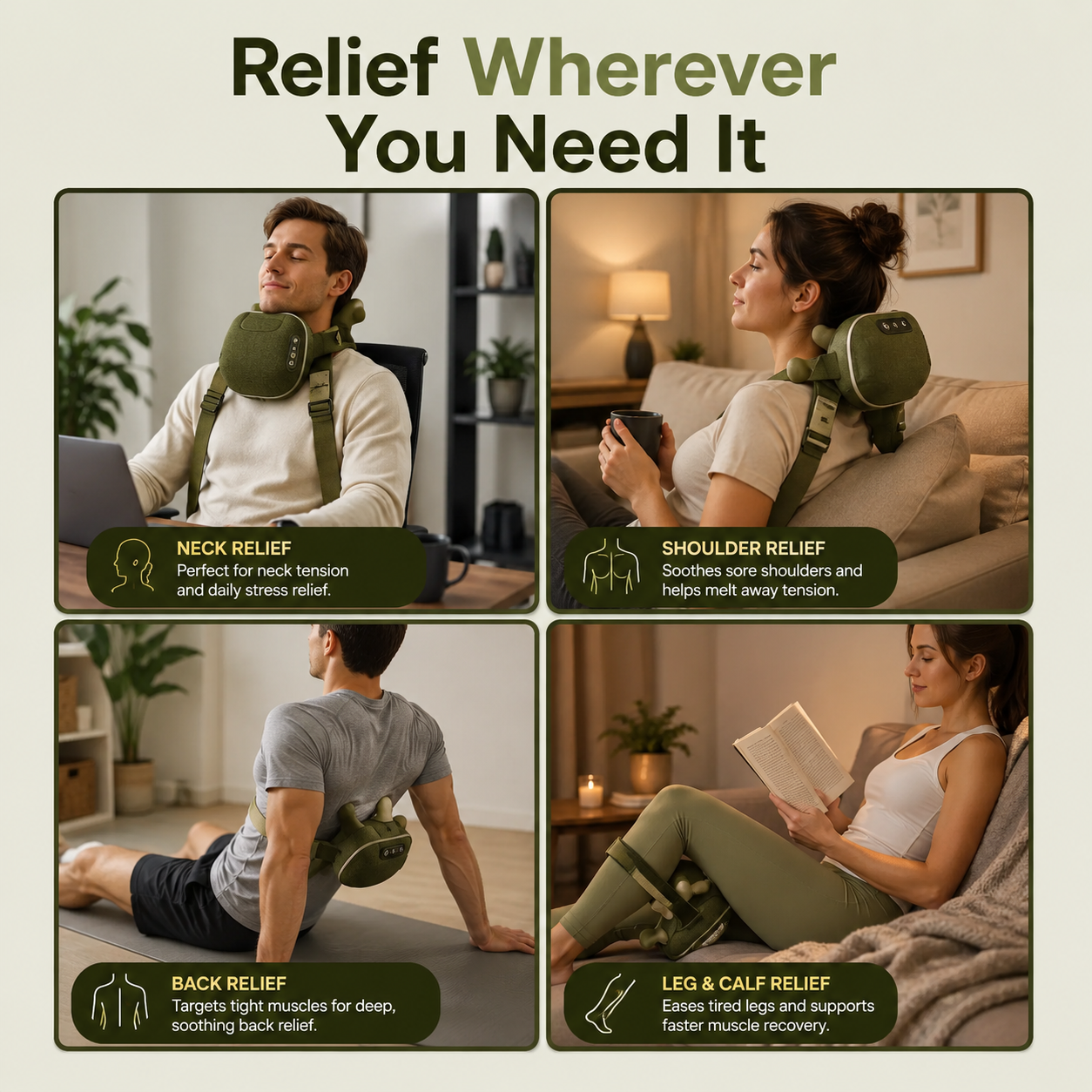 Reliva - Hands-Free Deep Tissue Massager